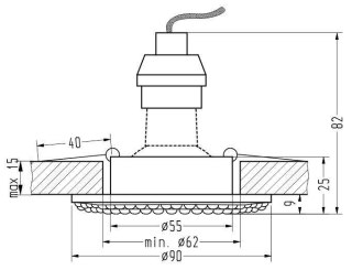 Oprawa stropowa okrągła chrom kryształki SOC-02 2251035