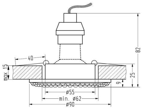 Oprawa stropowa okrągła chrom kryształki SOC-02 2251035