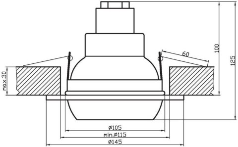 Oprawa stropowa ruchoma biała stalowa R80 100W OZR-07 Candellux 2273001