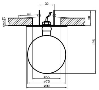 Oprawa stropowa żółta szklana kulka SK-13 2264323