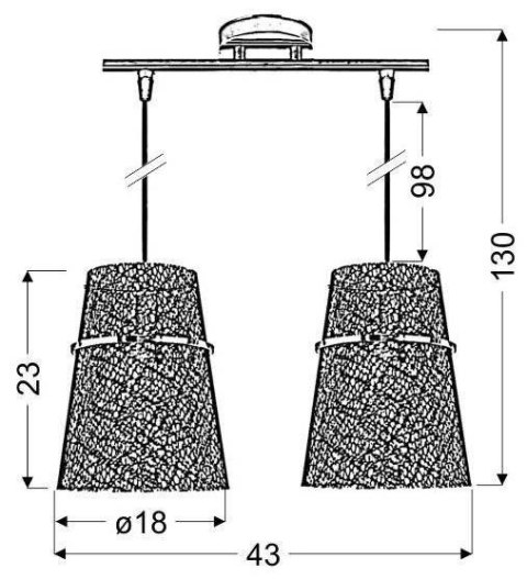 Plasto Zwis 2X60W E27 Chrom