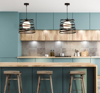 Lampa wisząca akita metal szkło czarny