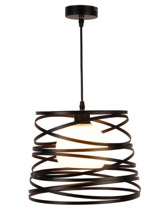 Lampa wisząca akita metal szkło czarny