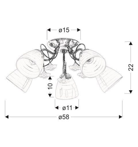 Lampa biała chromowa 5x40W Ariam Candellux 35-79244