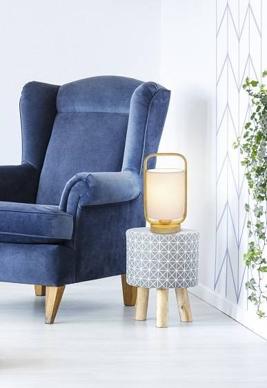 Lampa stołowa Isumi 260mm Ledea 50501043 E27 40W metal, klosz tkanina jasne drewno