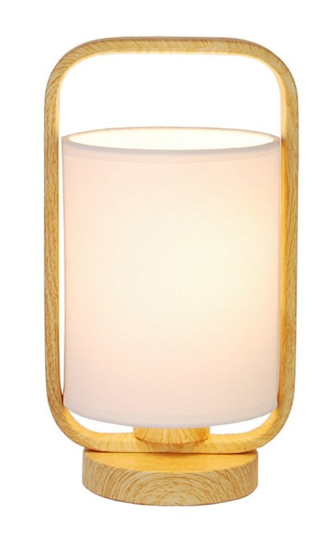 Lampa stołowa Isumi 260mm Ledea 50501043 E27 40W metal, klosz tkanina jasne drewno