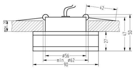 SA-06 SNS MR16 1X50W SATYNA OPR. STROP. STAŁA KWADRATOWA