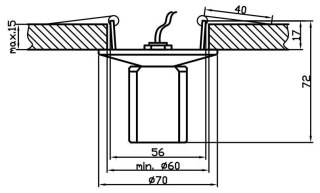 Oprawa stropowa stała satyna nikiel kryształ SK-17 2268876