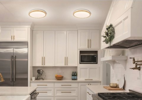 PLAFON KATO 500 mm LED  METAL BIAŁY JASNE DREWNO