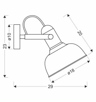 Kinkiet czarny/drewniany regulowany lampa E27 40W Reno 21-76748