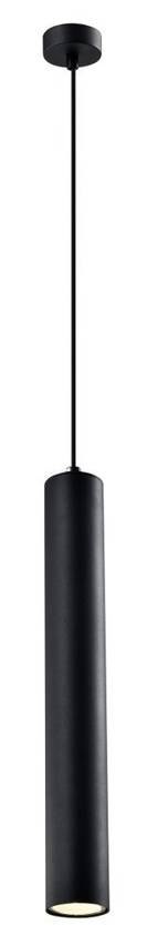 Tubo lampa wisząca czarny 1x25w gu10 klosz 40cm czarny