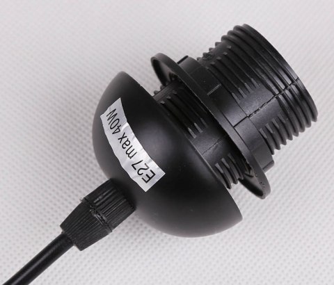 Bistro lampa wisząca czarny 3x40w e27 klosz brązowy