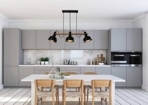 Lampa wisząca regulowana czarna loft Reno