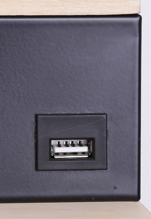 Anet lampa kinkiet drewniany+czarny z półką 4000k