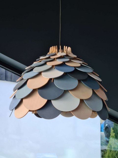 Lampa wisząca Burgo duża drewniana 1xE27 Light Prestige