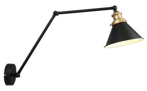 Fundo lampa kinkiet czarny+złoty 1x40w e27 klosz czarny