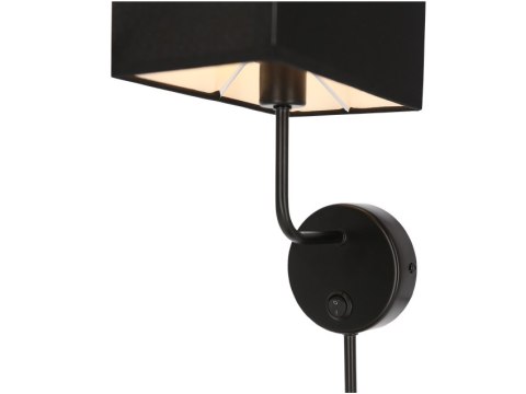 Keto kinkiet czarny 1x40w e14 Abażur z włącznikiem