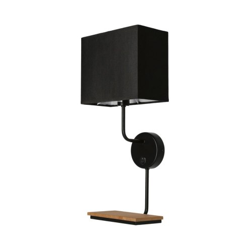 Keto kinkiet czarny 1x40w e14 Abażur z włącznikiem