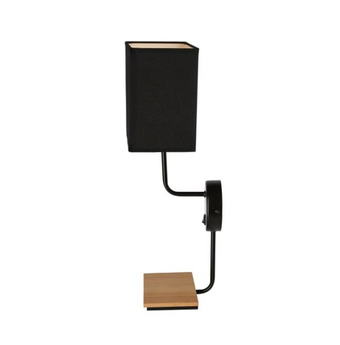 Keto kinkiet czarny 1x40w e14 Abażur z włącznikiem