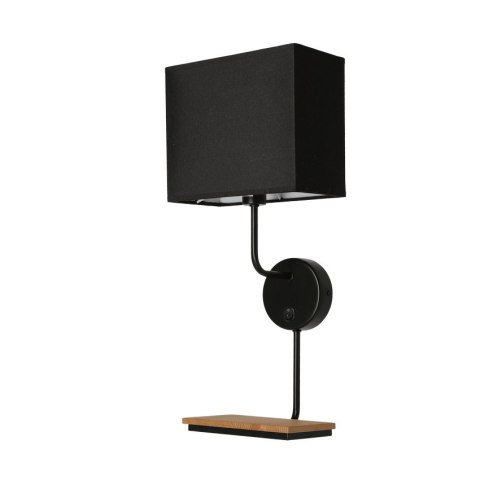 Keto kinkiet czarny 1x40w e14 Abażur z włącznikiem