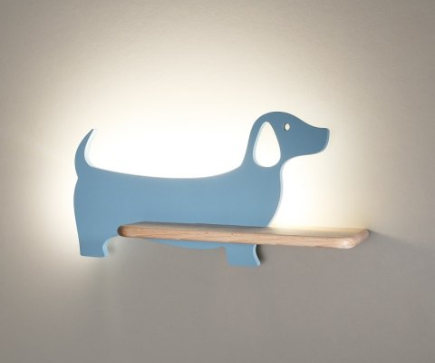 Lampa kinkiet półeczka LED niebieski piesek Dog 21-02976