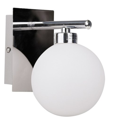 Raisa lampa kinkiet chromowy 1x40w g9 klosz biały