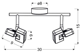 Lampa sufitowa ścienna listwa 2 LED Mort 92-67548