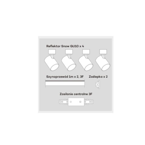 Snow SET 3F 4xGU10 czarny LP-737 BK SET 3F Light Prestige