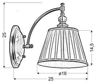Austin kinkiet 1x40w e14 patyna