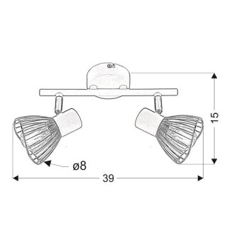 Lampa ścienna listwa 2X40W E14 biały chrom FLY 92-61966