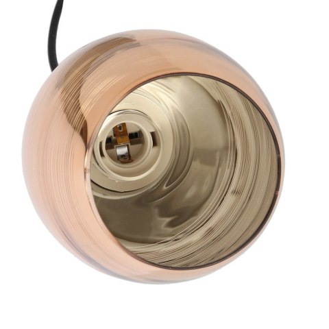 Lampa wisząca czarno-miedziana lustrzane klosze Marina