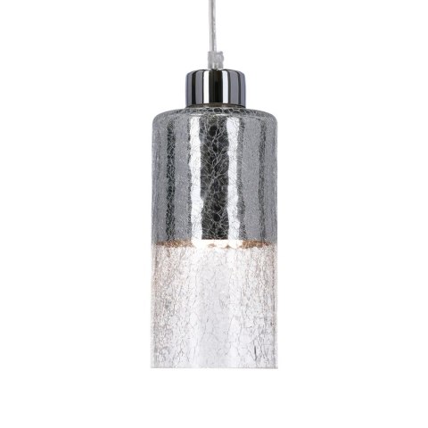 Lampa wisząca sufitowa srebrna szklany klosz E27 Libano Candellux 31-51646