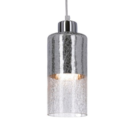 Lampa wisząca sufitowa srebrna szklany klosz E27 Libano Candellux 31-51646