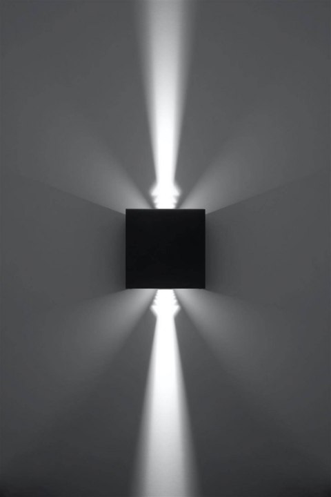 Sollux Lampa Kinkiet LUCA czarny LED IP54