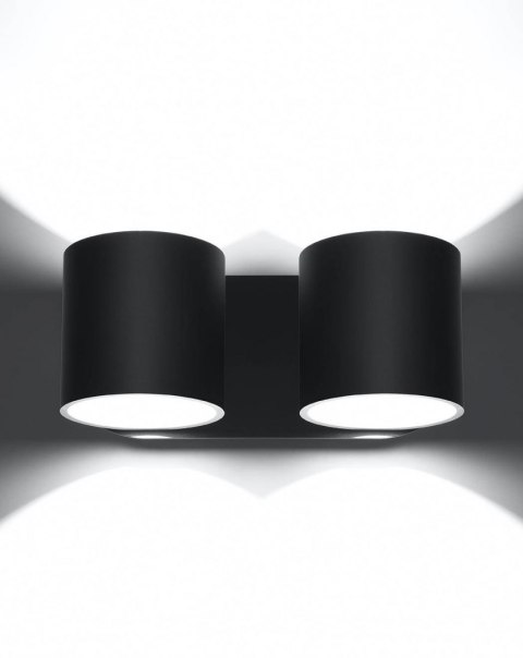 Sollux Lampa Kinkiet ORBIS 2 czarny
