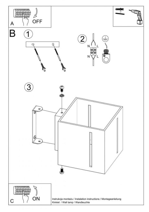 Sollux Lampa Kinkiet PIXAR czarny