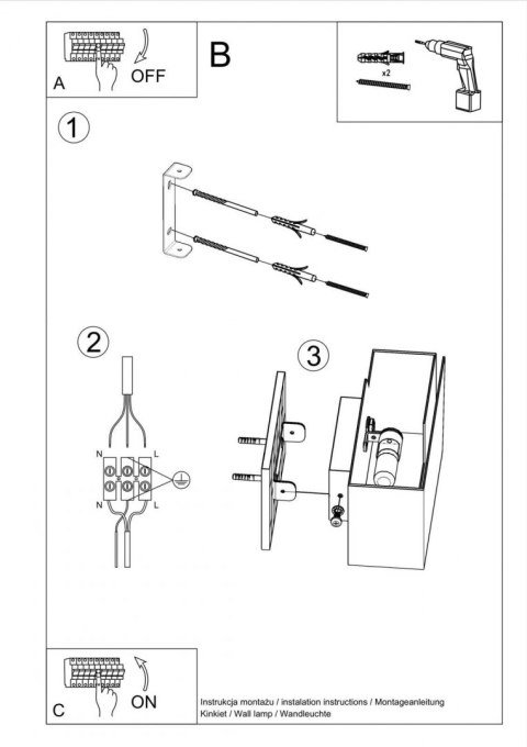 Sollux Lampa Kinkiet PIEGARE biały