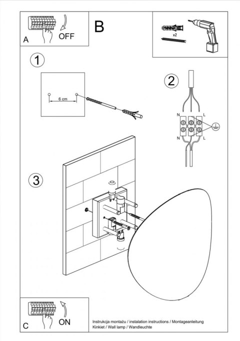 Sollux Lampa Kinkiet SENSES czarny