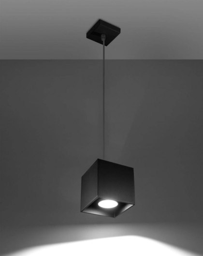 Sollux Lighting Lampa wisząca QUAD 1 czarny