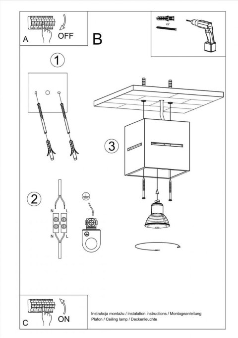Sollux Lampa Plafon LOBO biały
