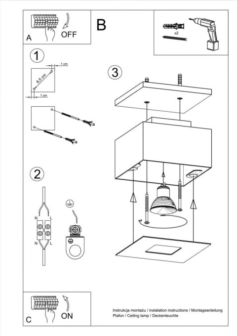 Sollux Lampa Plafon MONO 1 biały