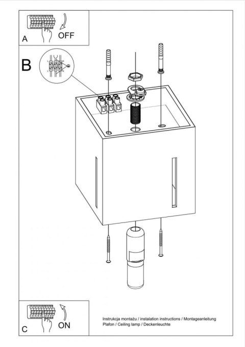 Sollux Lampa Plafon PIXAR czarny