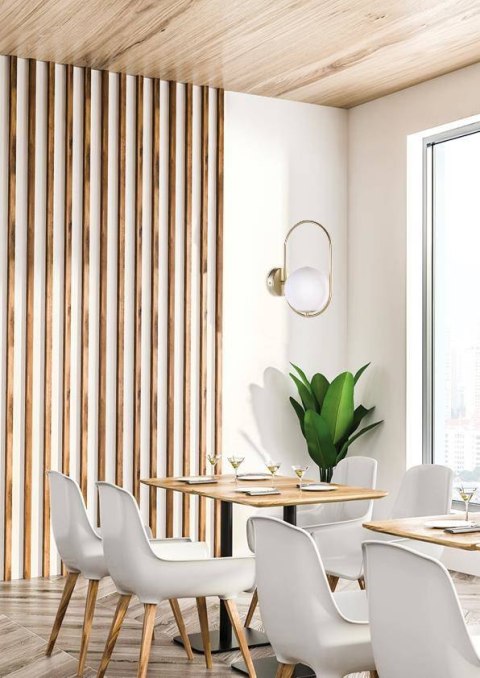 Kinkiet mosiądz szklana kula ring G9 Cordel 21-73440 na stanie