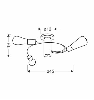 Lampa sufitowa czarna 3xE27 Filetta 33-00828