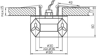 SK-49 CH/WH+RED G4 OPR.STROP.STAŁA KRYSZTAŁ 20W G4 KOSTKA+CZERWONE ŁEZKI