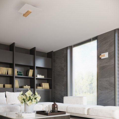 Sollux Lampa Plafon LAPPO naturlane drewno