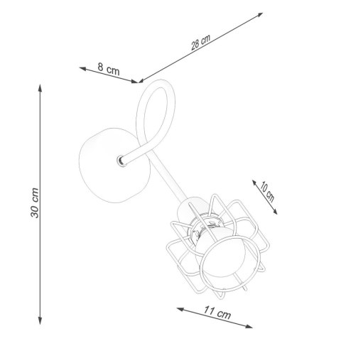 Sollux Lampa Kinkiet BELUCI 1S czarny