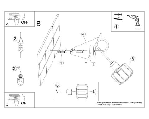 Sollux Lampa Kinkiet BELUCI 1S czarny