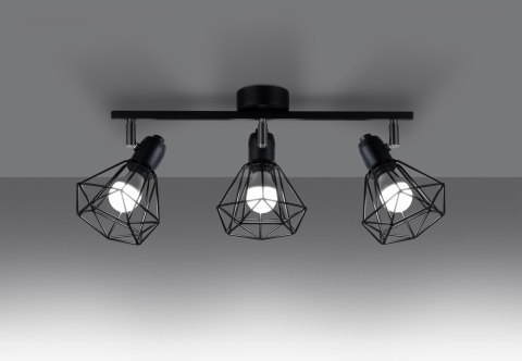Sollux Lampa Plafon ARTEMIS 3 czarny
