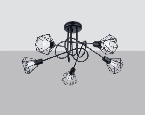 Sollux Lampa Żyrandol ARTEMIS 5S czarny